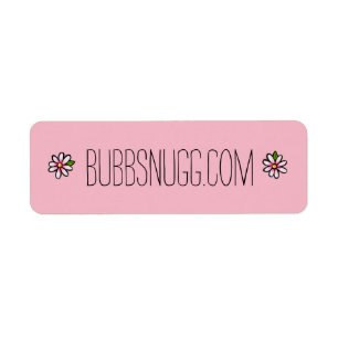 Pink Floral Return Address Label