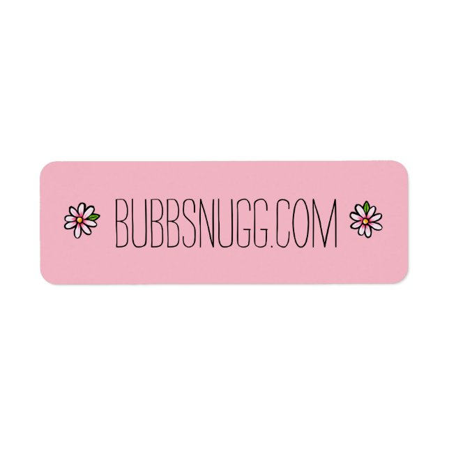 Pink Floral Return Address Label (Front)