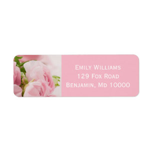 Pink Floral Return Address Label