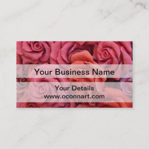 Pink floral roses business card