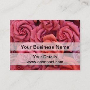 Pink floral roses business card