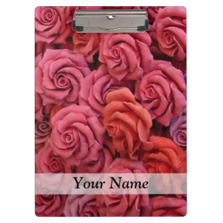 Pink floral roses clipboard