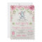 Pink Floral Roses Elephant Baby Shower Invitation