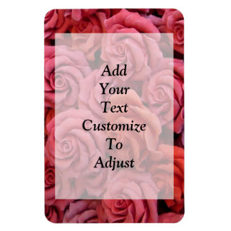 Pink floral roses magnet