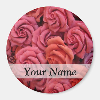 Pink floral roses magnet