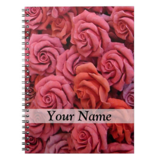 Pink floral roses notebook