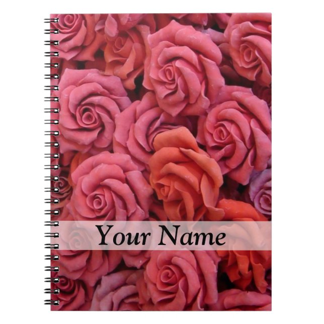 Pink floral roses notebook (Front)