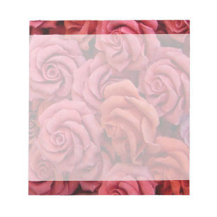 Pink floral roses notepad