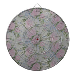 Pink Floral Roses Vintage Dartboard
