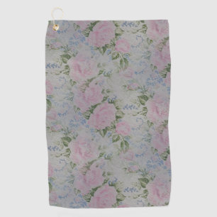 Pink Floral Roses Vintage Golf Towel