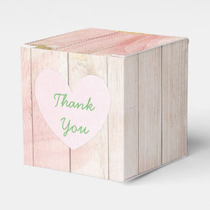 Pink Floral Rustic Wood Cupcake Box