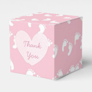 Pink Floral Rustic Wood Thank You Cupcake Box