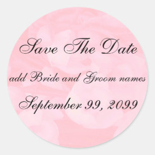 Pink Floral Save The Date Reminders Classic Round Sticker