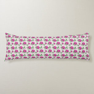 Pink Floral Seamless Pattern Elegant Watercolor Body Cushion
