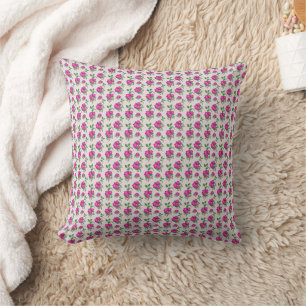 Pink Floral Seamless Pattern Elegant Watercolor Cushion