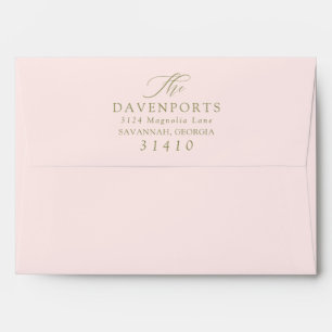 Pink Floral Shabby Chic Vintage Christmas Envelope