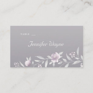 Pink floral silver Chinoiserie wedding place cards