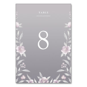 pink floral silver Chinoiserie wedding table card