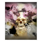 Pink Floral Skull Abstract