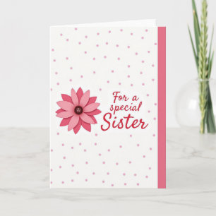 Pink Floral Special Sister Card