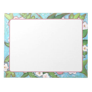 Pink Floral Spring Blooms Notepad