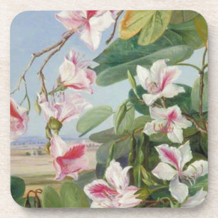 Pink Floral Spring Party Shower Peace Love Destiny Coaster