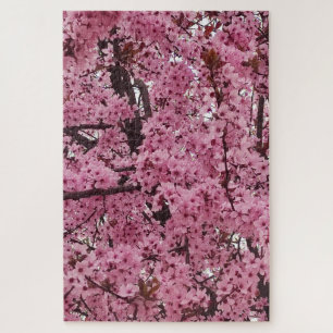Pink Floral Spring Time Tree Jigsaw Puzzle