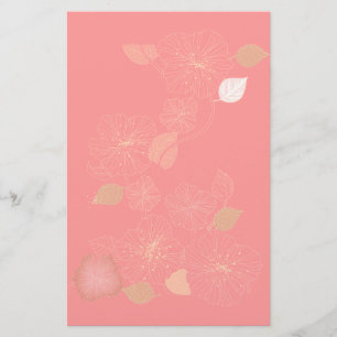 Pink Floral Stationary Stationery