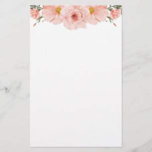 Pink Floral Stationery