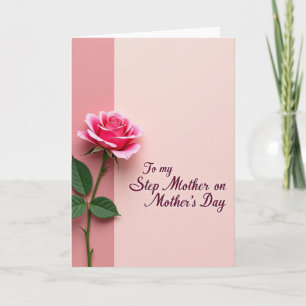 Pink Floral Step Mother Card