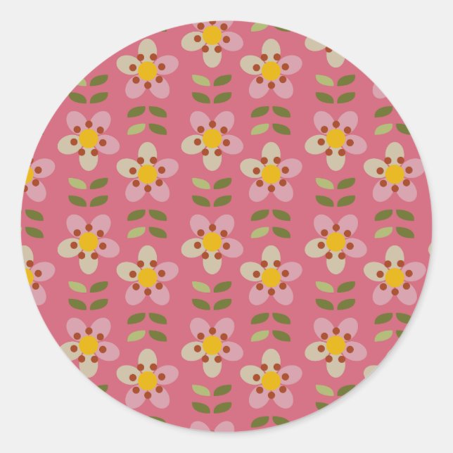 Pink Floral Sticker - Bloom & Stick (Front)
