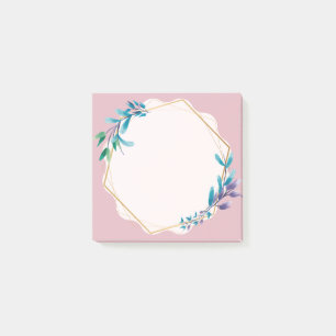 Pink Floral Sticky Notes Cute Aesthetic Notepad