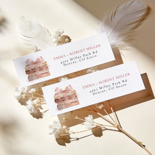 Pink Floral Storybook Baby Shower Return Address Label