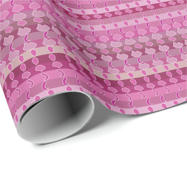 Pink Floral Stripe Wrapping Paper (Roll Corner)