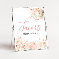 Pink Floral Tea for Two Baby Shower Favours