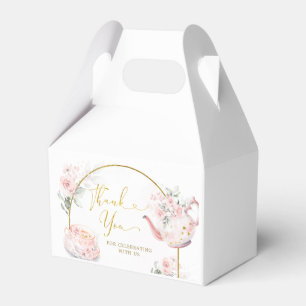 Pink Floral Tea Party Bridal Shower Favour Boxes