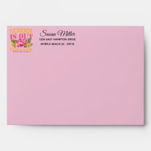 Pink Floral Teacher Retirement  Envelope