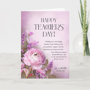Pink Floral Teacher’s Day Card