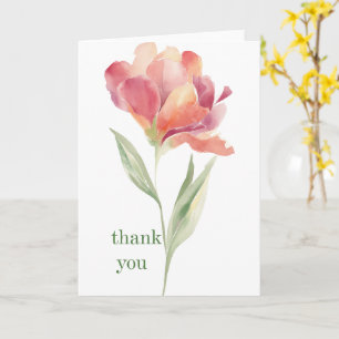 Pink Floral Thank You Card