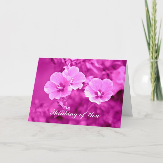 Pink Floral Thinking of You Card (Front)