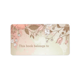 Pink Floral "This Book Belongs To" Labels