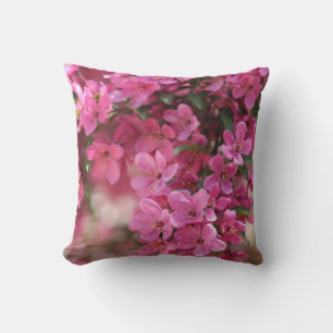 Pink Floral Throw Pillow
