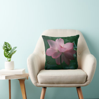 Pink Floral Throw Pillow