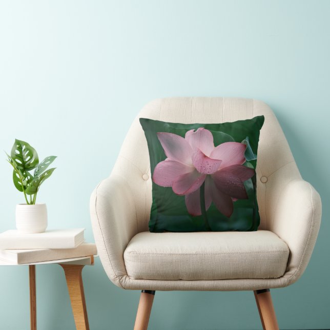 Pink Floral Throw Pillow (Chair)