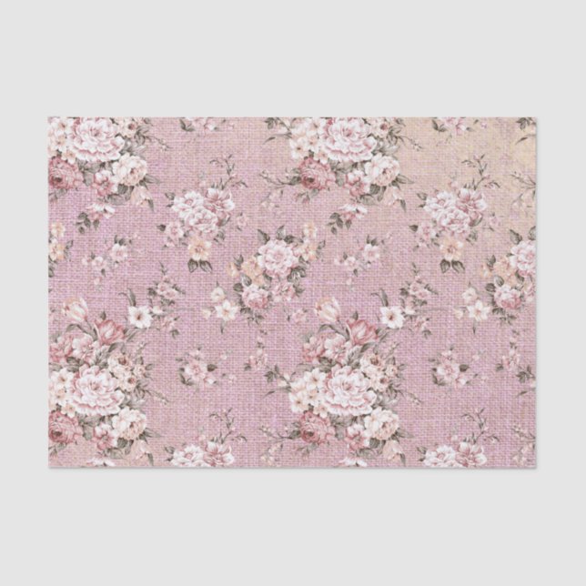 Pink Floral Tissue Paper (Front)
