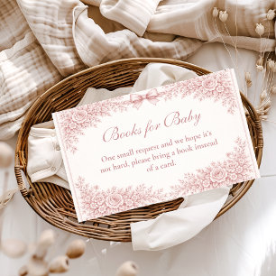 Pink Floral Toile Books for Baby Enclosure Card