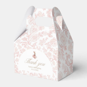 Pink floral Toile Some Bunny Birthday Favour Box