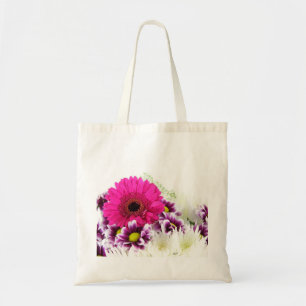 Pink floral tote bag