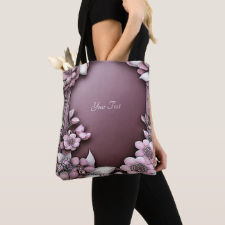 Pink Floral Tote Bag