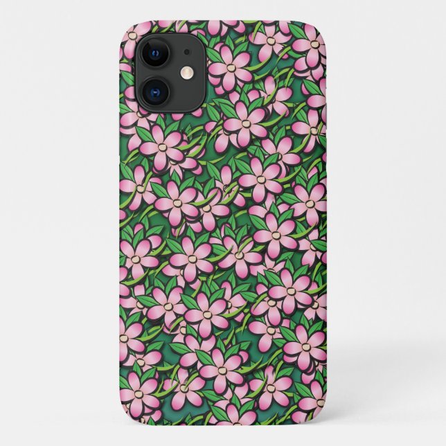 Pink Floral Tropical Pattern Case-Mate iPhone Case (Back)